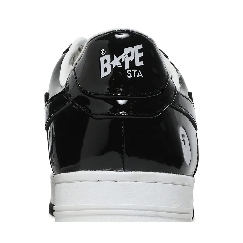 Bathing Ape Bape StaPatent Leather Black White 10.5 2021 Bapesta 'Black' (EUC) - Picture 6 of 12